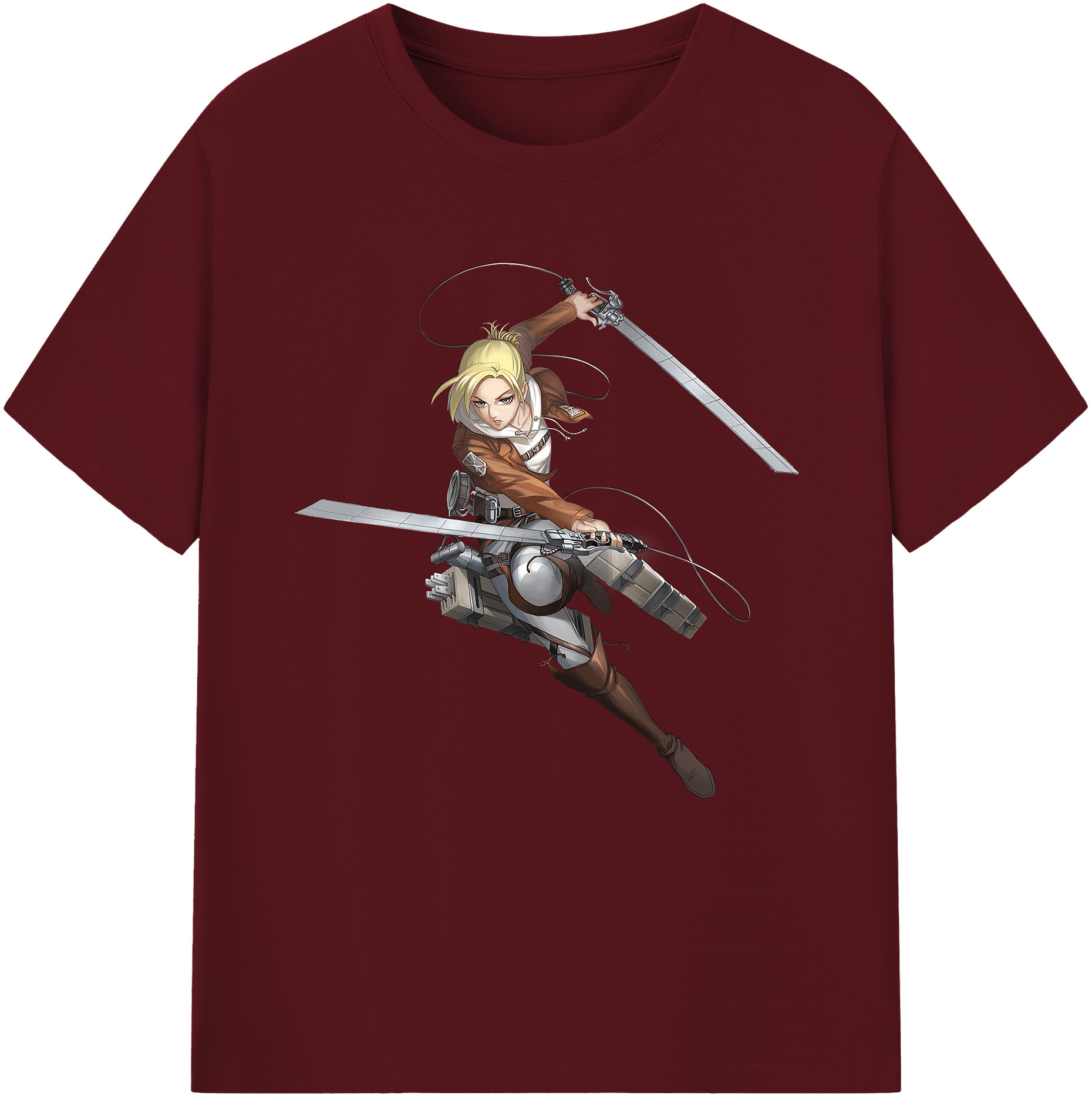 （画像用） 進撃の巨人 アニ・レオンハート Attack on Titan Annie Leonhart 綿100％半袖Tシャツ（フロントプリント）